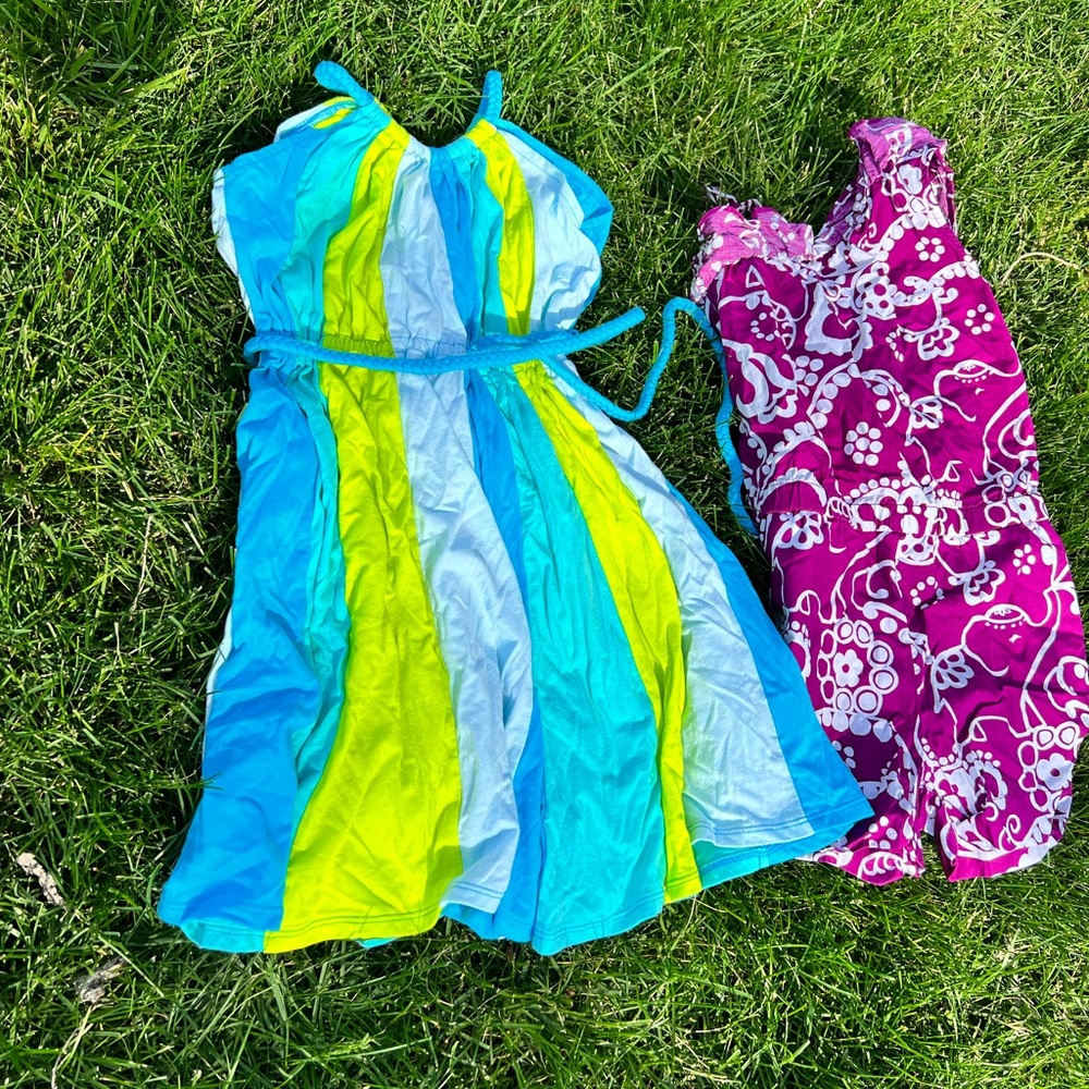 Gymboree and Childrens Place casual romper and dress for girls size 7